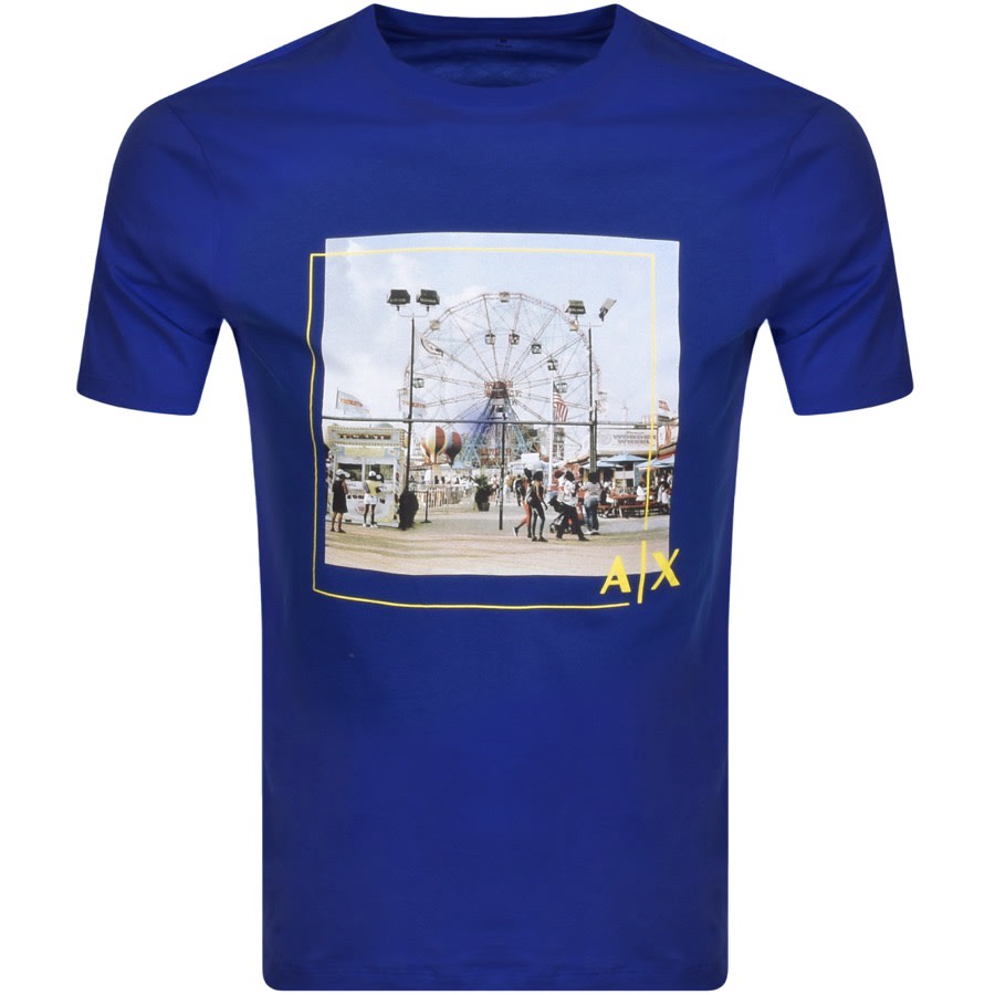 Alternative Image for ProductArmani Exchange Crew Neck Logo T Shirt Blue1